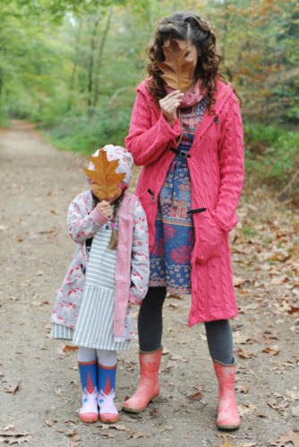 Fotoshooting Hardter Wald Strickmantel für Mutter und Kind